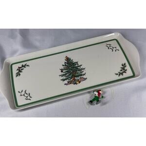 Pimpernel Christmas Tree Melamine Sandwich Tray, Plastic, 15.1 in x 6.5 in